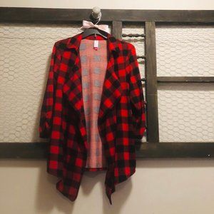 No Boundaries Red/Black Buffalo Check Blazer